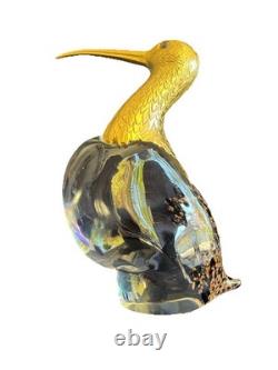Vintage Made In Italy Murano Italian Glass Heron -Rare Excellent Condition