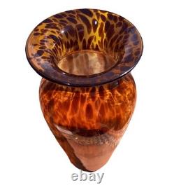 Vintage Maestri Vetrai Azzurra Murano Glass Vase Tortoise Shell HandBlown Italy