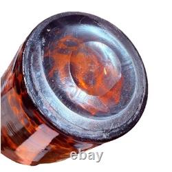 Vintage Maestri Vetrai Azzurra Murano Glass Vase Tortoise Shell HandBlown Italy