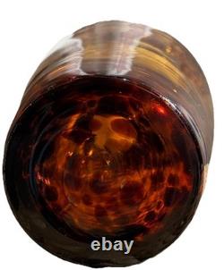 Vintage Maestri Vetrai Azzurra Murano Glass Vase Tortoise Shell HandBlown Italy