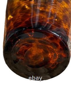 Vintage Maestri Vetrai Azzurra Murano Glass Vase Tortoise Shell HandBlown Italy