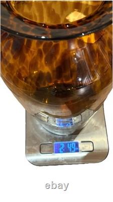 Vintage Maestri Vetrai Azzurra Murano Glass Vase Tortoise Shell HandBlown Italy