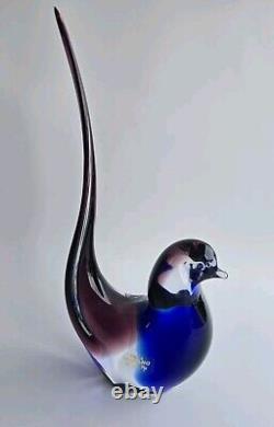 Vintage Marco Rubelli Signed Murano Bird Blown Glass Sculpture Label 12/750 EUC