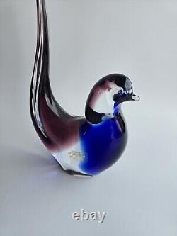 Vintage Marco Rubelli Signed Murano Bird Blown Glass Sculpture Label 12/750 EUC