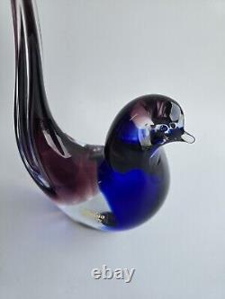 Vintage Marco Rubelli Signed Murano Bird Blown Glass Sculpture Label 12/750 EUC