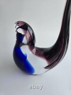 Vintage Marco Rubelli Signed Murano Bird Blown Glass Sculpture Label 12/750 EUC