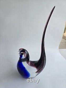 Vintage Marco Rubelli Signed Murano Bird Blown Glass Sculpture Label 12/750 EUC