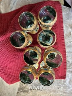 Vintage Mid 20th Century Murano Or Bohemia Glass Goblets