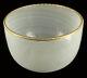 Vintage Mid Century Italian Art Glass Murano Mezza Filigrana Bowl Gold Rim