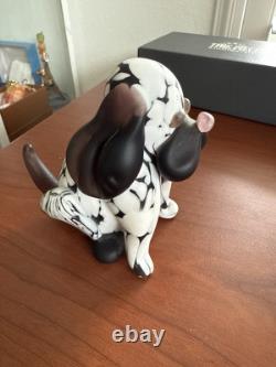 Vintage Mid Century Modern Archimede Seguso Bianco Nero Fantasy Murano Glass Dog