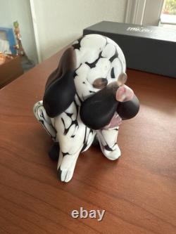 Vintage Mid Century Modern Archimede Seguso Bianco Nero Fantasy Murano Glass Dog