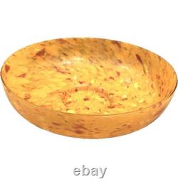 Vintage Mid Century Modern Bright Orange Italian Art Glass Bowl 12