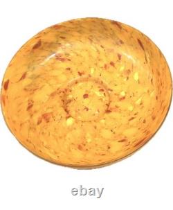 Vintage Mid Century Modern Bright Orange Italian Art Glass Bowl 12