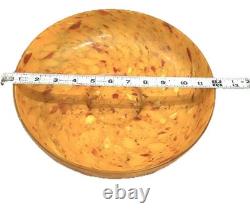Vintage Mid Century Modern Bright Orange Italian Art Glass Bowl 12
