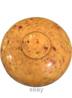 Vintage Mid Century Modern Bright Orange Italian Art Glass Bowl 12