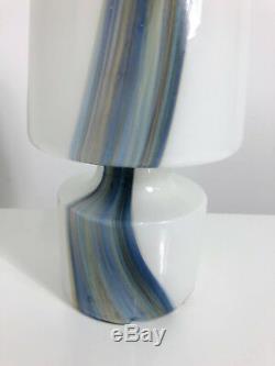 Vintage Mid Century Modern Laurel Glass Mushroom Table Lamp Murano Italian