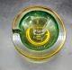 Vintage Mid-Century Modern MCM Murano Art Glass Geode Bowls Ashtray Green 6.5