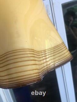 Vintage Mid Century Modern Murano Art Glass Hanging Pendant Light Lamp