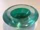 Vintage Mid-Century Modern Murano Italian Green Art Glass Sommerso Bowl Dish