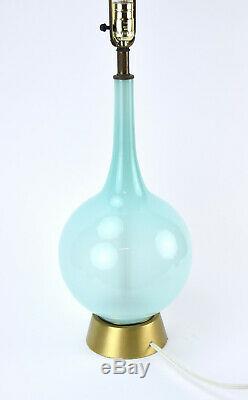 Vintage Mid-Century Modern Powder Blue Bottle Murano Glass Table Lamp
