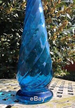 Vintage Mid Century Murano Art Glass Empoli Studio Genie Bottle Decanter 26