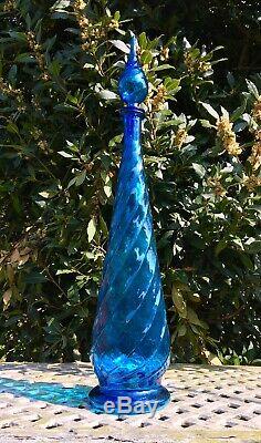 Vintage Mid Century Murano Art Glass Empoli Studio Genie Bottle Decanter 26