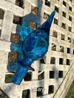 Vintage Mid Century Murano Art Glass Empoli Studio Genie Bottle Decanter 26