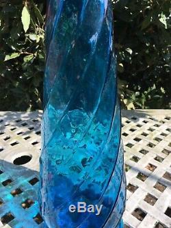 Vintage Mid Century Murano Art Glass Empoli Studio Genie Bottle Decanter 26