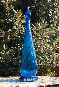 Vintage Mid Century Murano Art Glass Empoli Studio Genie Bottle Decanter 26