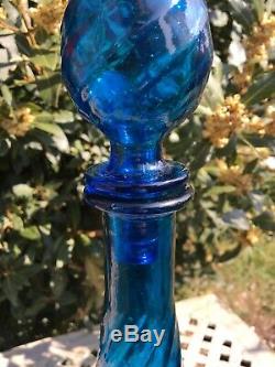 Vintage Mid Century Murano Art Glass Empoli Studio Genie Bottle Decanter 26