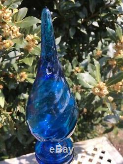 Vintage Mid Century Murano Art Glass Empoli Studio Genie Bottle Decanter 26