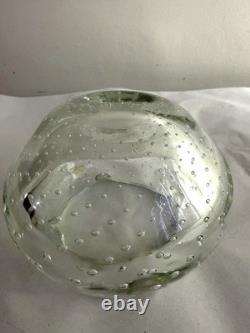 Vintage Mid Century Murano Glass Ashtray Clear Bullicante Italy Archimede Seguso