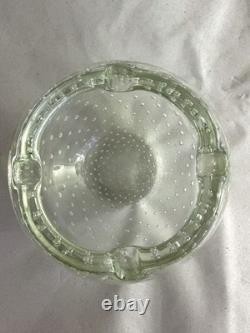 Vintage Mid Century Murano Glass Ashtray Clear Bullicante Italy Archimede Seguso