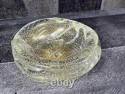 Vintage Mid Century Murano Italian Gold Flake Art Bubble Glass Bowl Change Ash