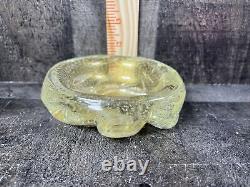 Vintage Mid Century Murano Italian Gold Flake Art Bubble Glass Bowl Change Ash