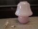Vintage Mid Century Murano Pink Swirl Mushroom Lamp Italian Art Glass 11 Inches