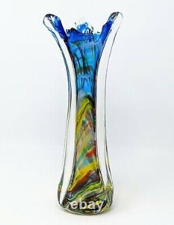 Vintage Mid Century Venetian Antique Murano Glass Vase 13in (33cm) Made in Italy
