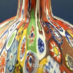 Vintage Millefiori Vase Fratelli Toso, Murano Glass /g