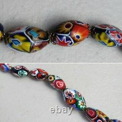 Vintage Millefiori Venetian Murano Glass Bead Ercole Moretti Bohemian Necklace