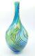 Vintage Modernist Murano Style Art Glass Vase Swirl Multi Color LARGE 15.5