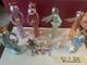 Vintage Modernist Seguso Murano style Glass Nativity Set 9 Figures