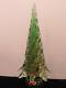 Vintage Murano 11 1/4 Glass Christmas Tree Green Gold Controlled Bubble Strand