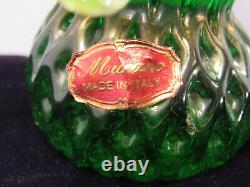 Vintage Murano 11 1/4 Glass Christmas Tree Green Gold Controlled Bubble Strand