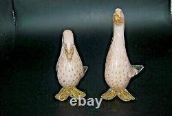 Vintage Murano AVeM label lattimo gold bullicante glass goose bird sculpture #2