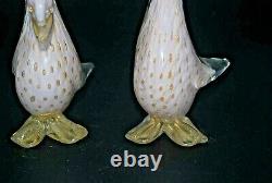 Vintage Murano AVeM label lattimo gold bullicante glass goose bird sculpture #2