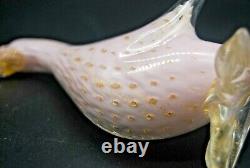 Vintage Murano AVeM label lattimo gold bullicante glass goose bird sculpture #2