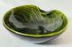 Vintage Murano Alfredo Barbini Sommerso Bowl Olive Green Swirled Gold Leaf Fleck