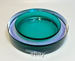 Vintage Murano Antonio Da Ros Cenedese Sommerso Glass Green Purple Ahstray Bowl
