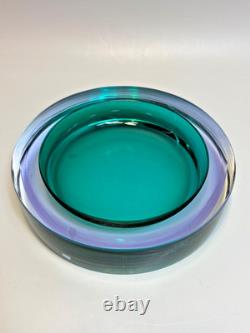 Vintage Murano Antonio Da Ros Cenedese Sommerso Glass Green Purple Ahstray Bowl
