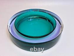 Vintage Murano Antonio Da Ros Cenedese Sommerso Glass Green Purple Ahstray Bowl